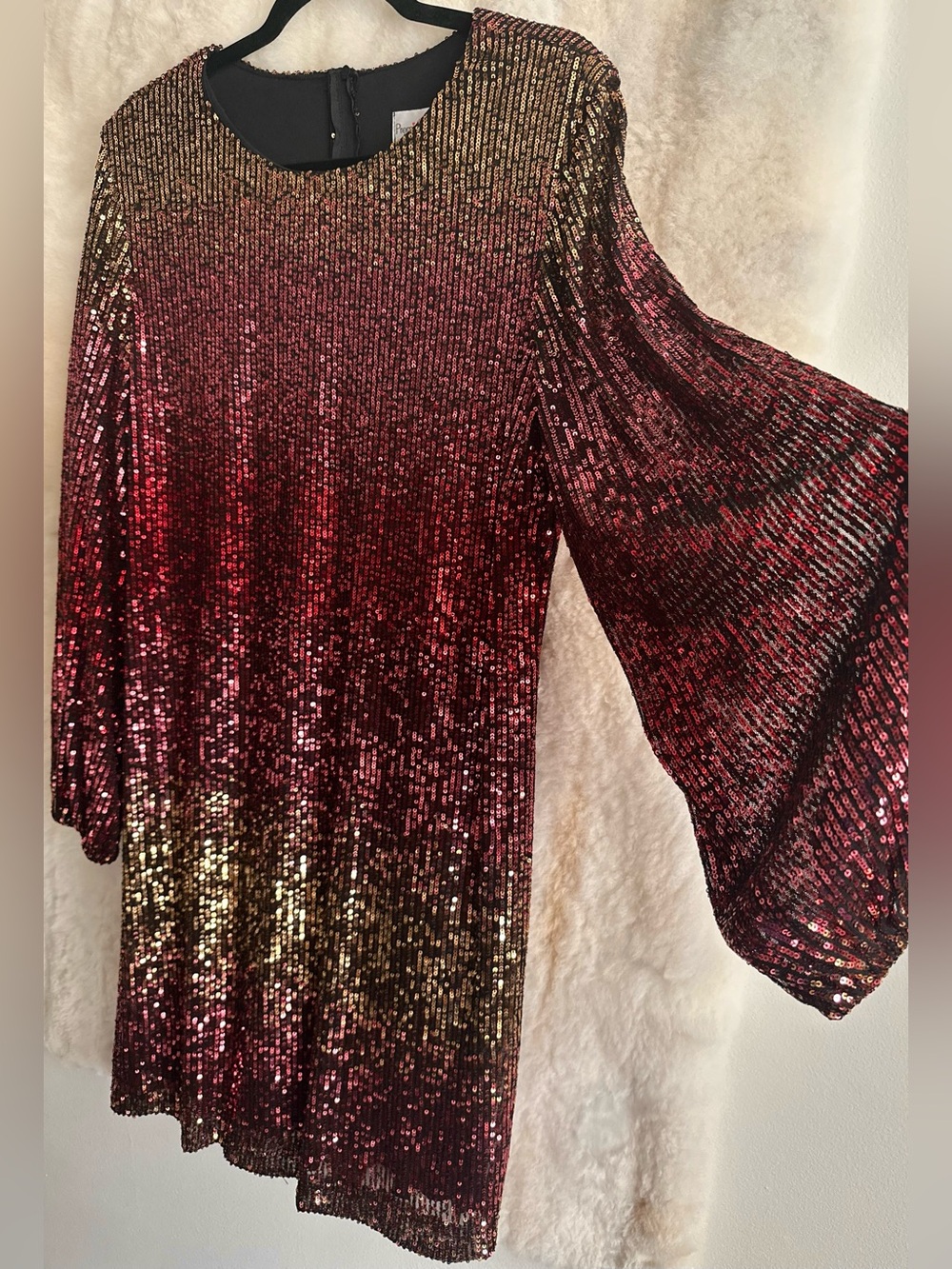 Premier Amour Black Dress with Gold Sequins